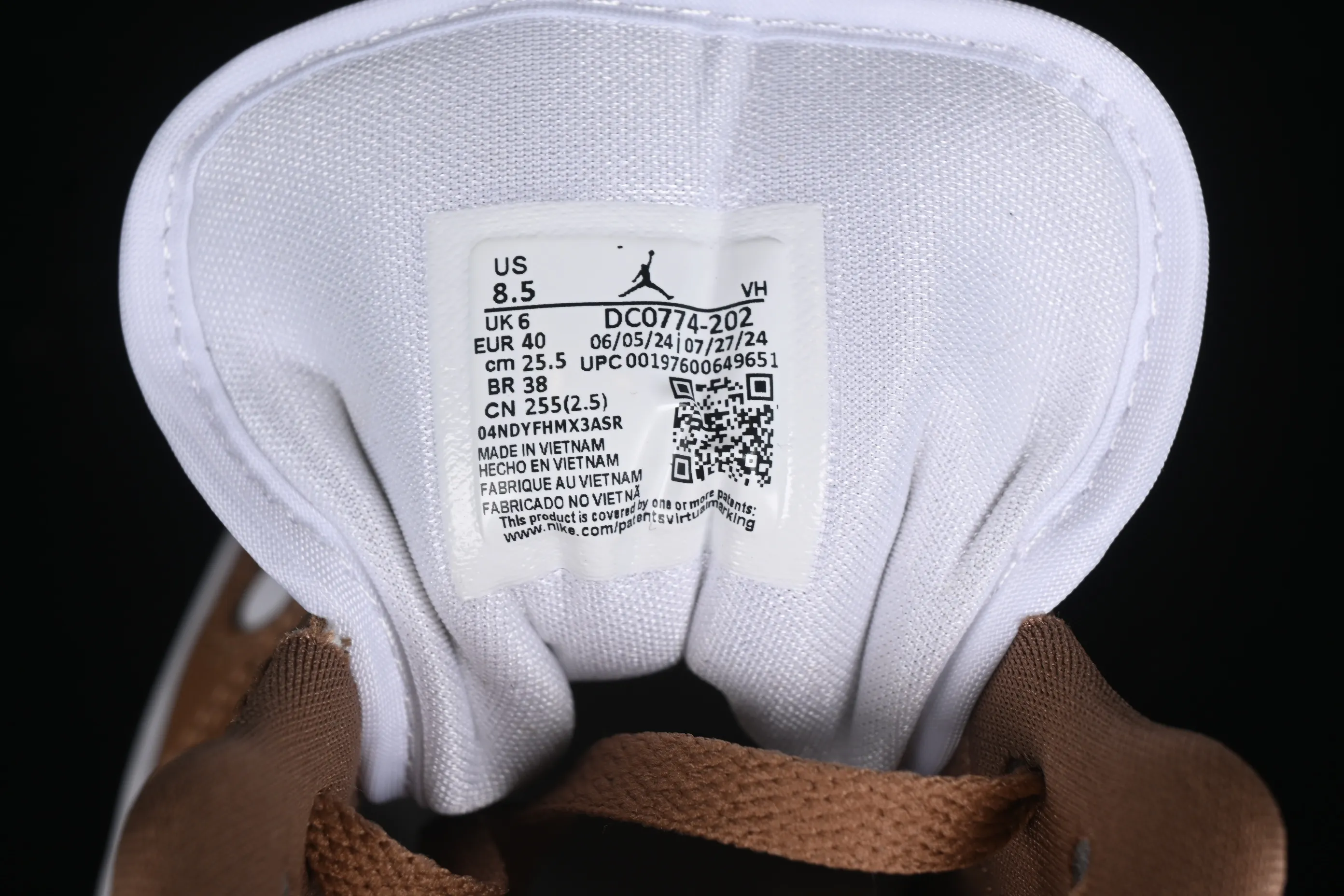 All categories Air Jordan Jordan series basketball shoes Air Jordan 1 Low G version pure original Air Jordan 1 Low AJ1 Joe 1 white brown low-top cultural casual sneakers DC0774-202